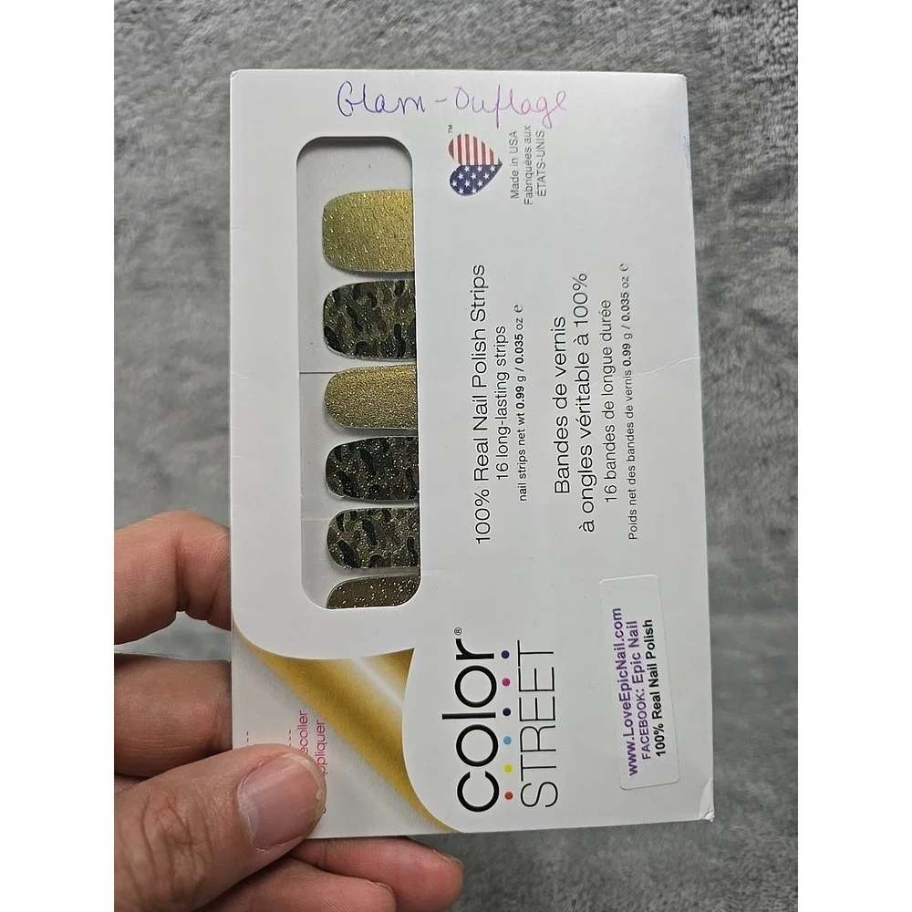 Lot Of 8 Color Street‎ Real Nail Polish Strips Cammo Colorblast Waves Patterns